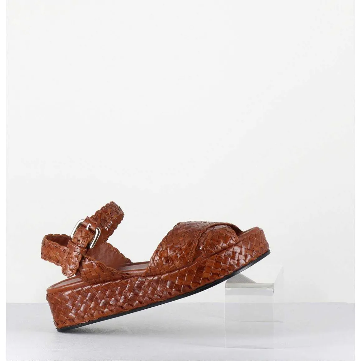 Sandales Semelle Epaisse En Cuir Tresse Marron - Vero24 Brown