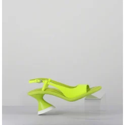 Sandales Talon Geometrique Jaune Fluo - A5411 Giallo Cedro