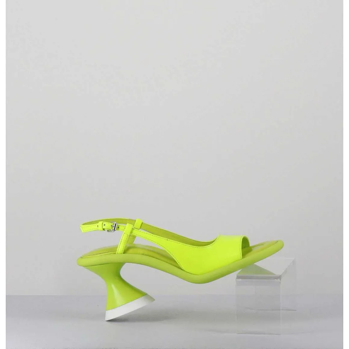 Sandales Talon Geometrique Jaune Fluo - A5411 Giallo Cedro