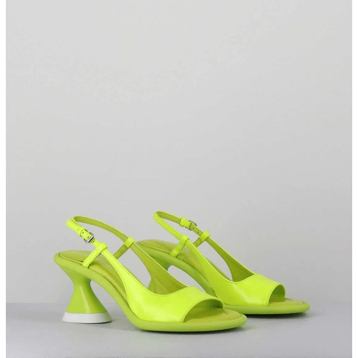 Sandales Talon Geometrique Jaune Fluo - A5411 Giallo Cedro
