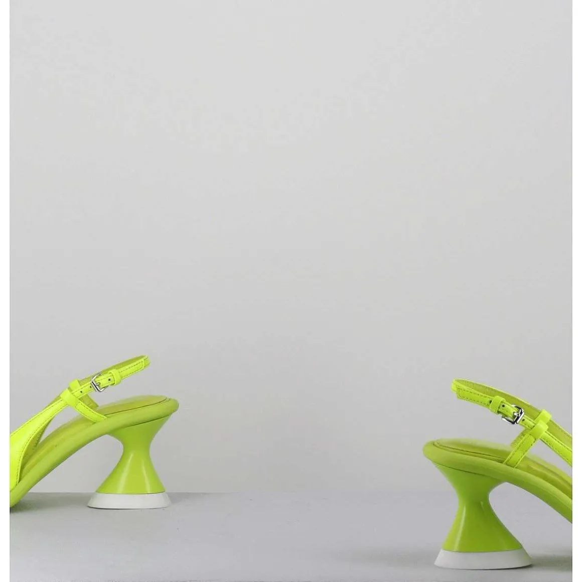 Sandales Talon Geometrique Jaune Fluo - A5411 Giallo Cedro