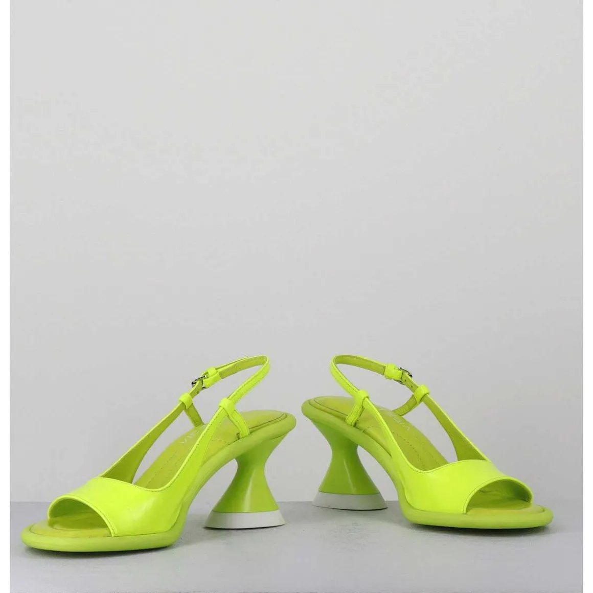 Sandales Talon Geometrique Jaune Fluo - A5411 Giallo Cedro