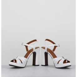 Sandales Talon Haut Naplak Blanc - Chiva Ferrari Blanco