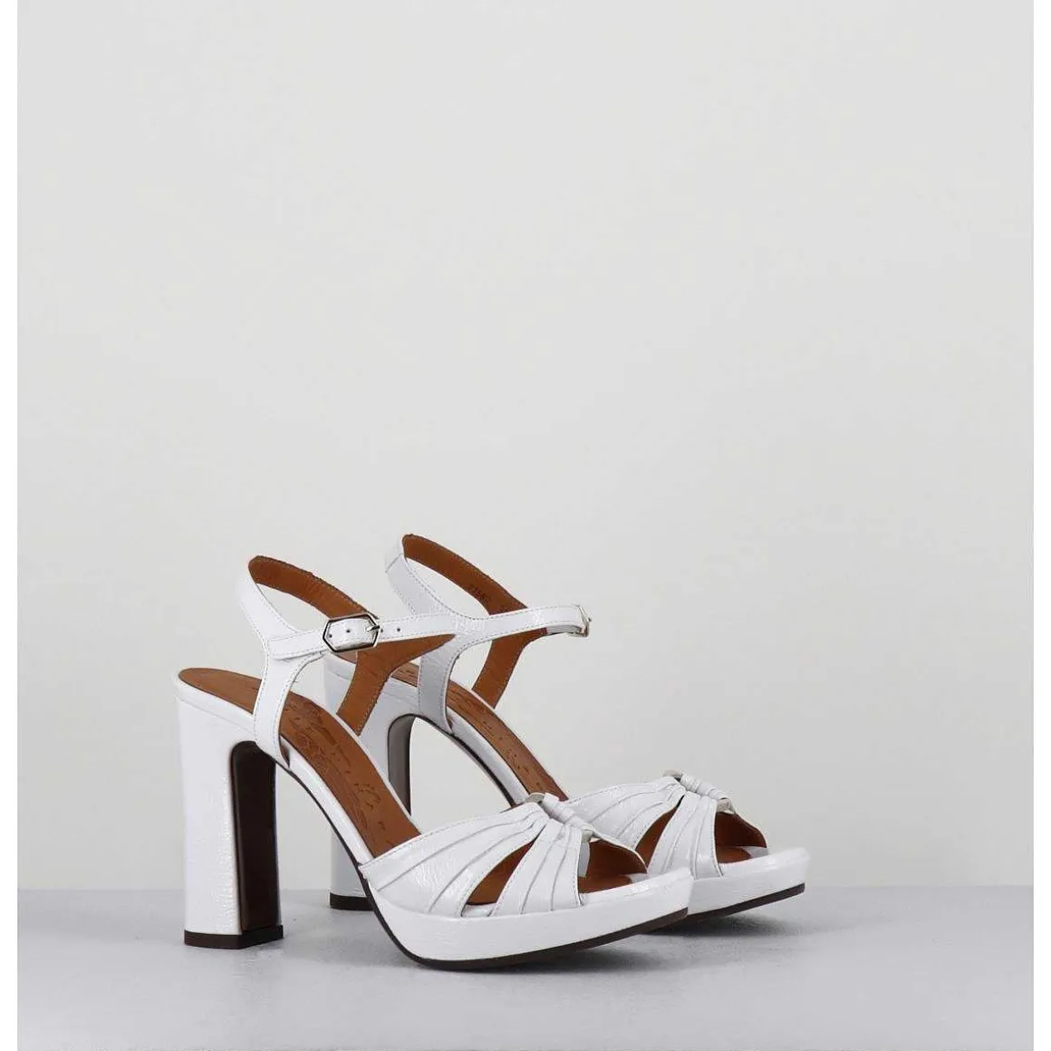 Sandales Talon Haut Naplak Blanc - Chiva Ferrari Blanco