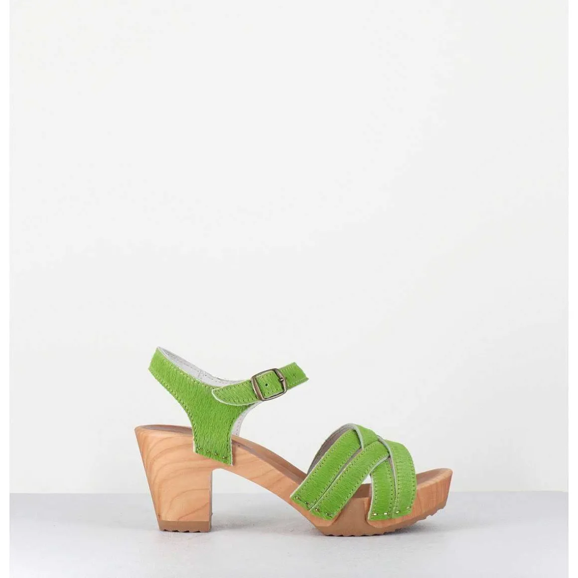 Sandales-Sabots A Talon Leger Poulain Vert - 236 Light Green