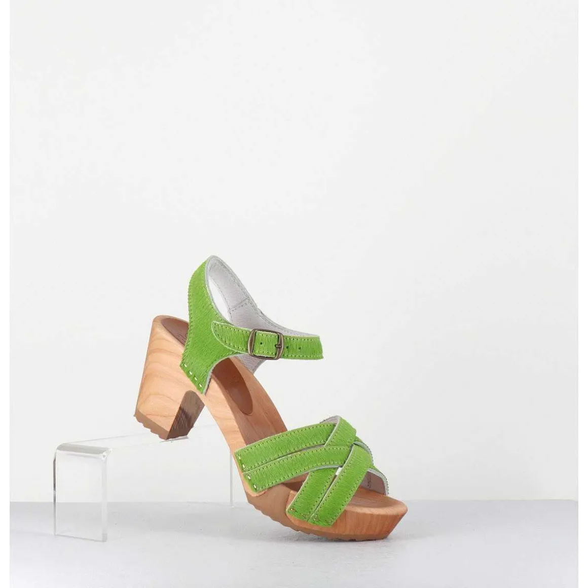 Sandales-Sabots A Talon Leger Poulain Vert - 236 Light Green