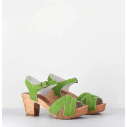 Sandales-Sabots A Talon Leger Poulain Vert - 236 Light Green