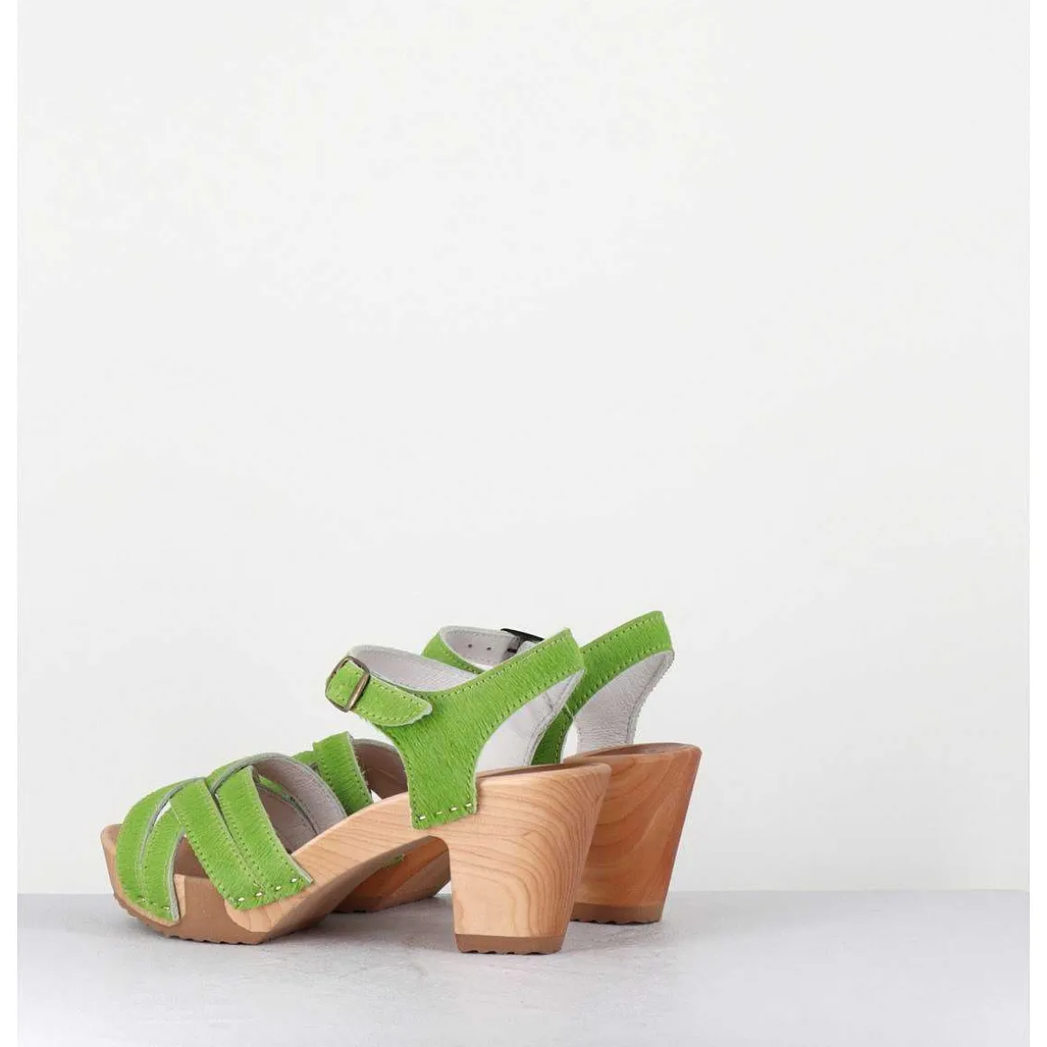 Sandales-Sabots A Talon Leger Poulain Vert - 236 Light Green