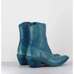 Santiags En Cuir Bleu - 3843 Alfa Cielo
