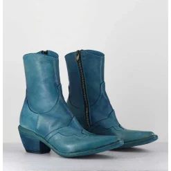 Santiags En Cuir Bleu - 3843 Alfa Cielo
