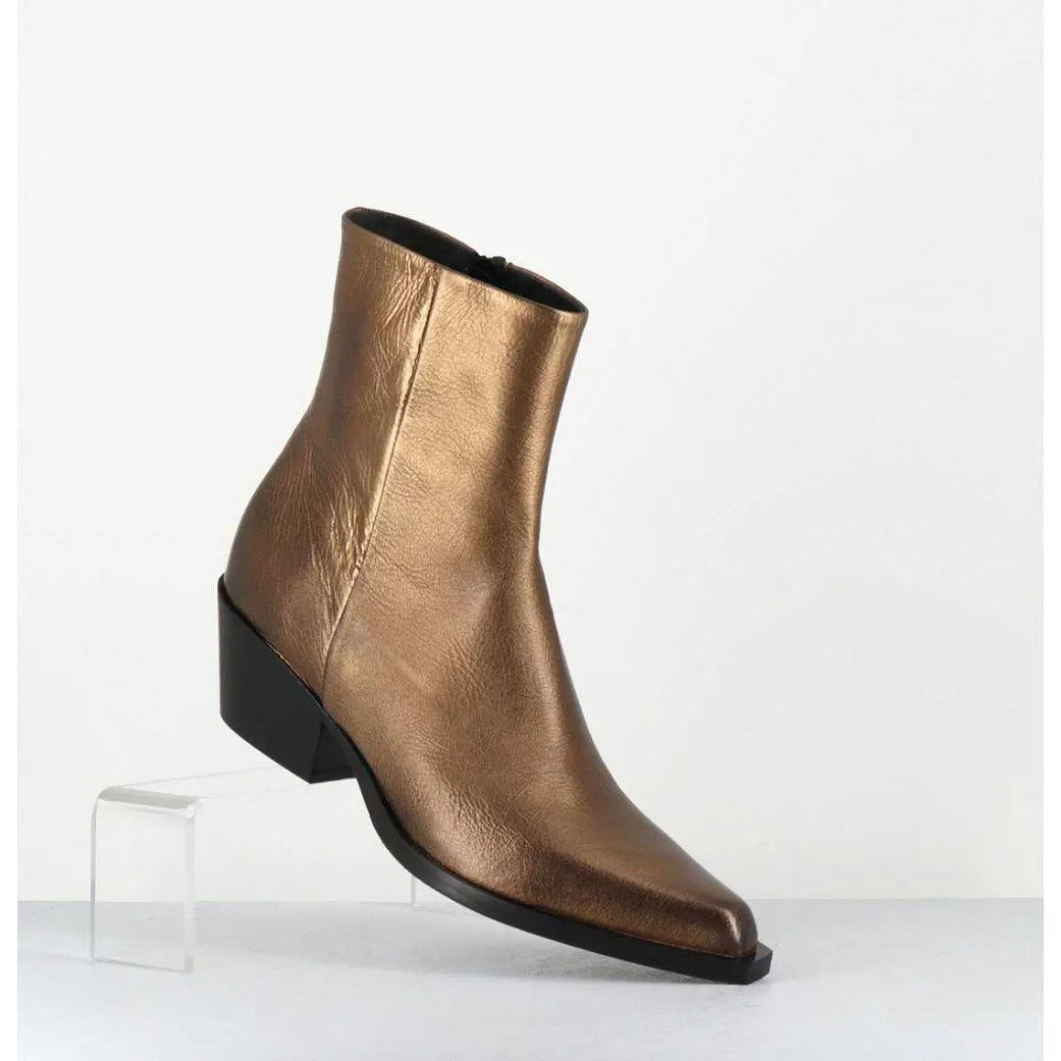 Santiags En Cuir Metallise Dore - Seber2 Pegasus Gold