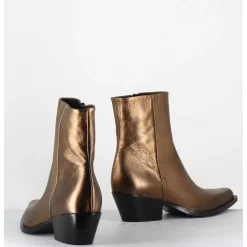 Santiags En Cuir Metallise Dore - Seber2 Pegasus Gold