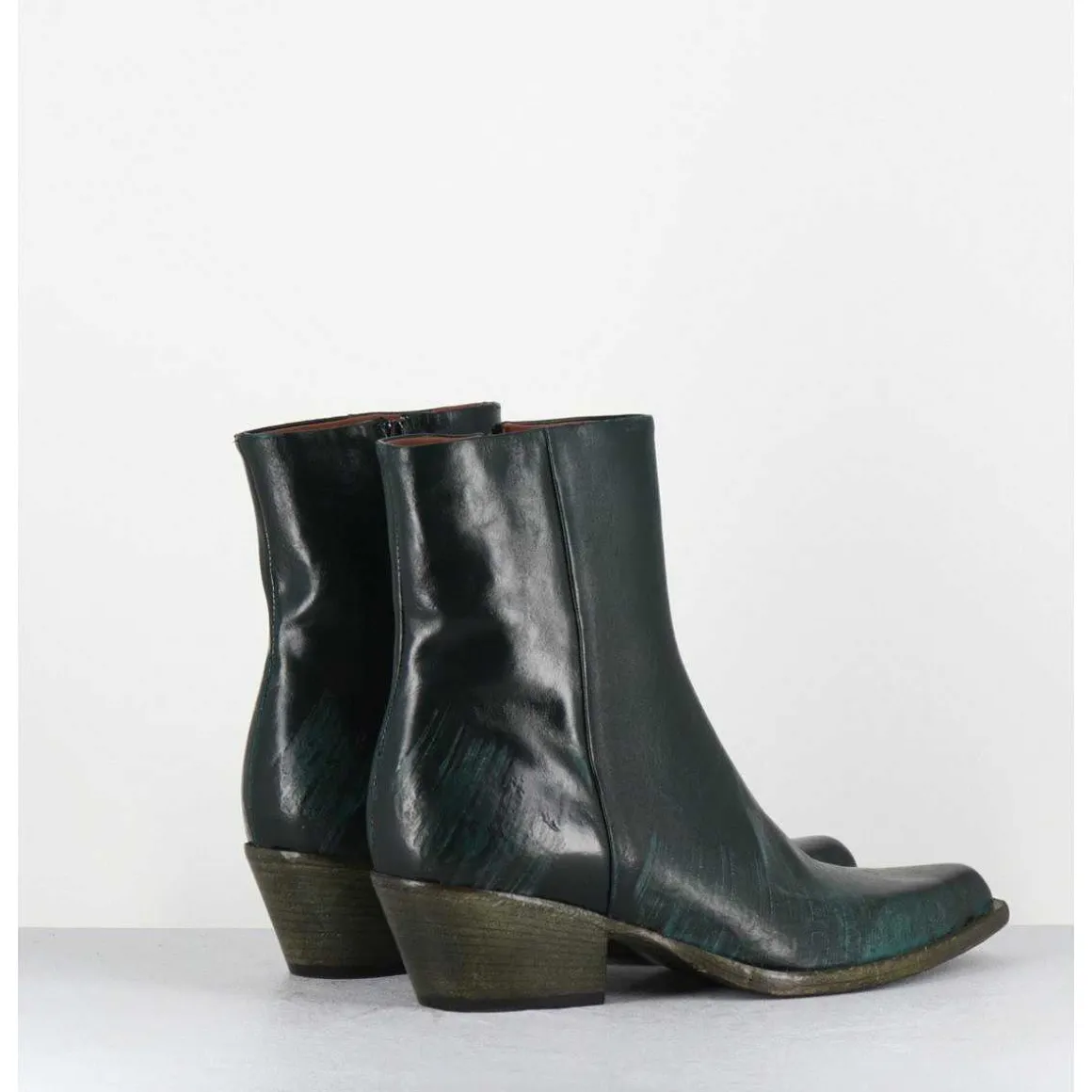 Santiags En Cuir Vert Use - Seber3 Moroder Bottiglia