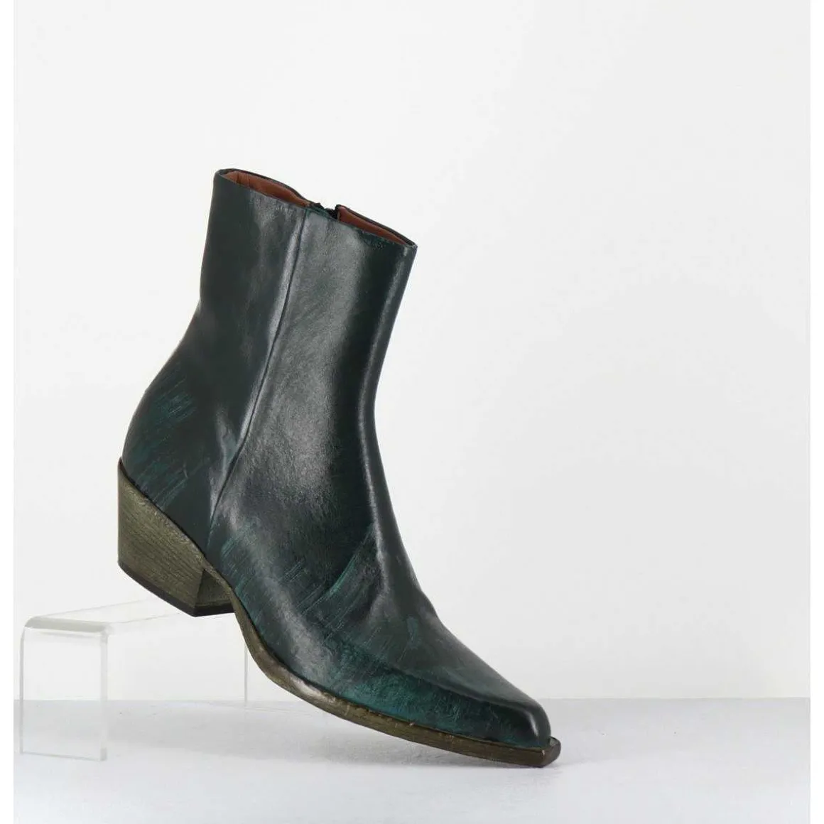 Santiags En Cuir Vert Use - Seber3 Moroder Bottiglia