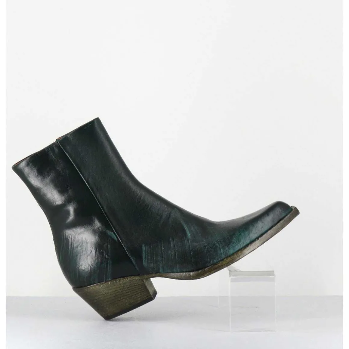 Santiags En Cuir Vert Use - Seber3 Moroder Bottiglia