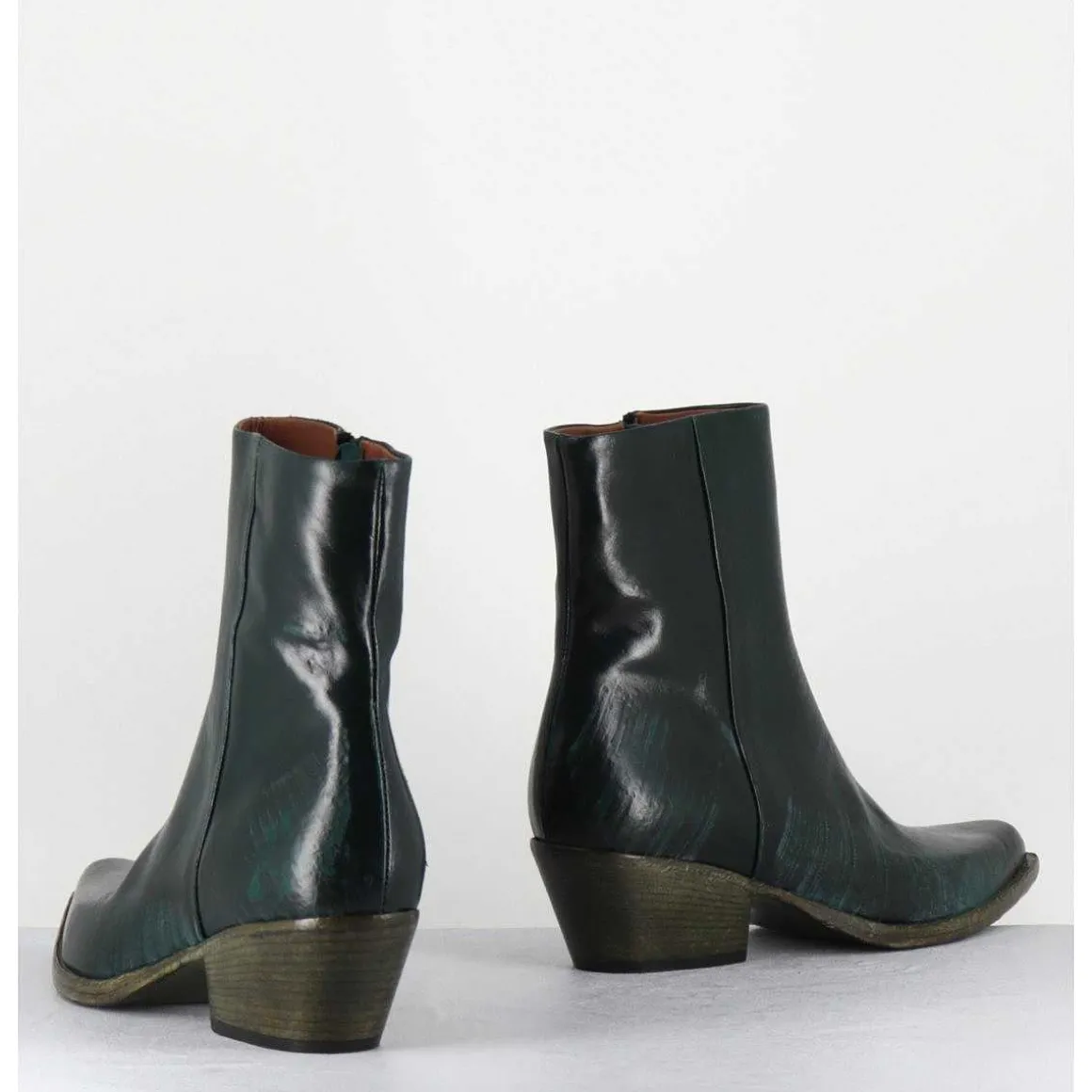 Santiags En Cuir Vert Use - Seber3 Moroder Bottiglia
