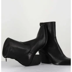 Santiags Talon Haut En Cuir Noir Souple - Desi Fular Nero