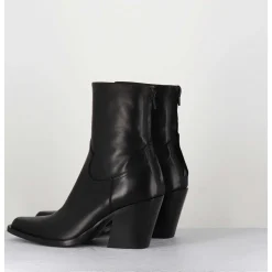 Santiags Talon Haut En Cuir Noir Souple - Desi Fular Nero