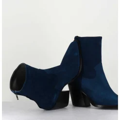 Santiags Talon Haut En Daim Bleu - Desi Chelin Blu
