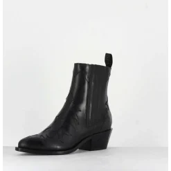 Sartore - Bottines Santiags En Cuir Noir Sr3422N