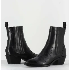 Sartore - Bottines Santiags En Cuir Noir Sr3422N