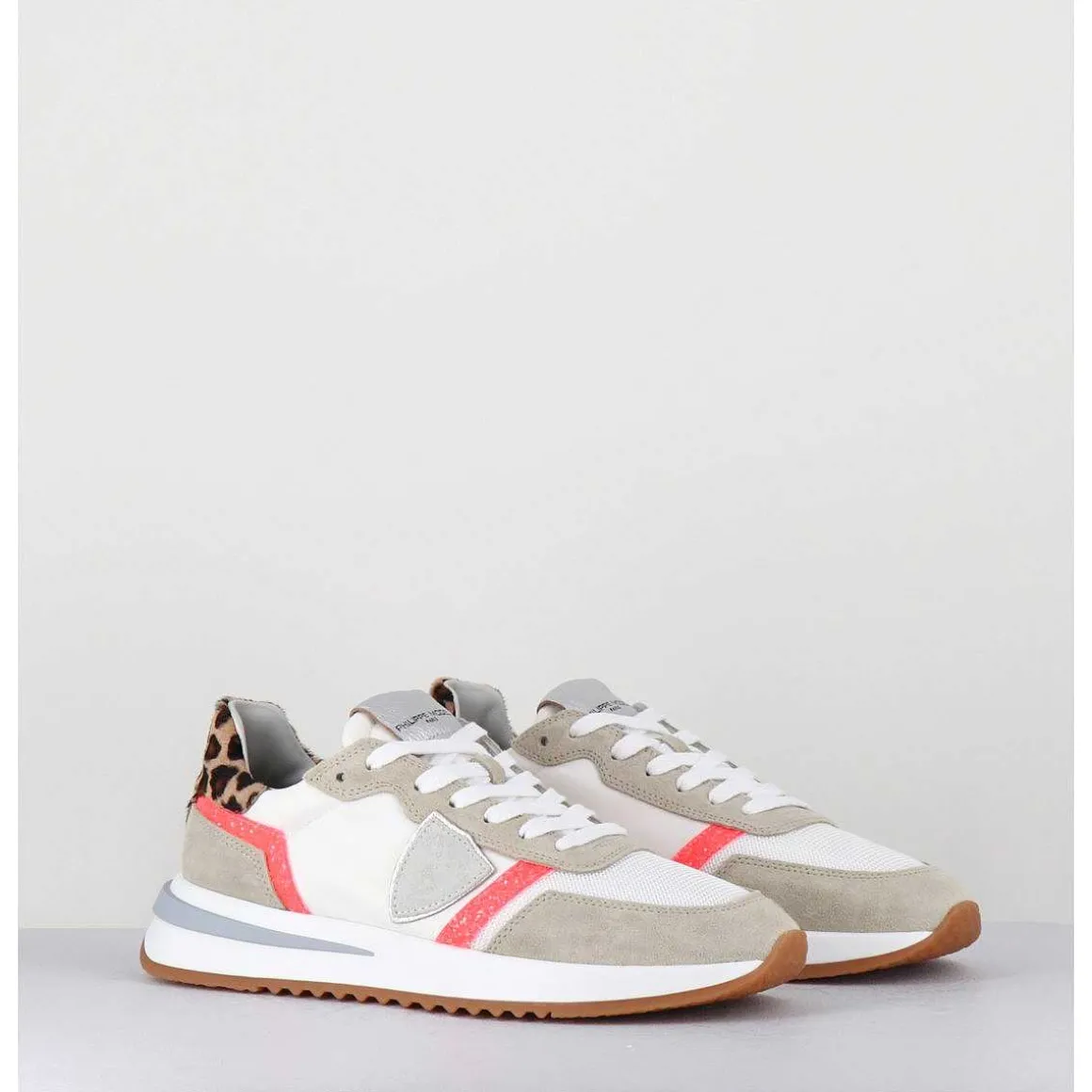 Sneakers Blanc & Leopard - Tropez 2.1 Glitter Pop