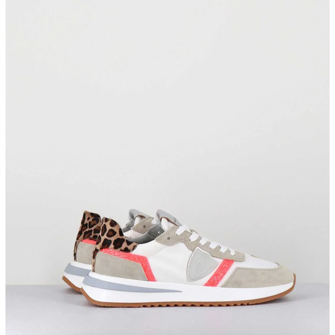Sneakers Blanc & Leopard - Tropez 2.1 Glitter Pop