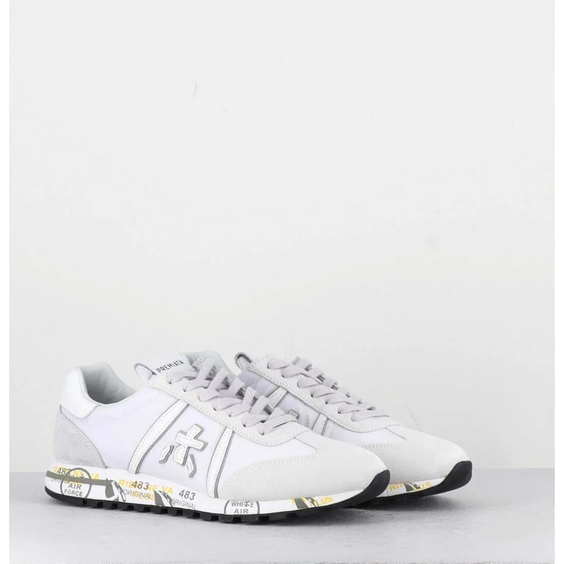 Sneakers Cuir & Toile Blanc - Lucyd 5618