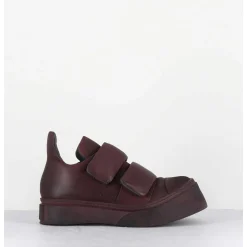 Sneakers Double Scratch En Cuir Bordeaux Use -4181 Gas Melanzana