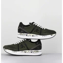 Sneakers Double Semelle Toile Khaki - Conny 6495