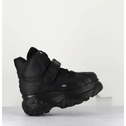 Sneakers Hautes A Plateforme Buffalo Original Cuir Noir - 1348 Noir