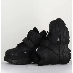 Sneakers Hautes A Plateforme Buffalo Original Cuir Noir - 1348 Noir