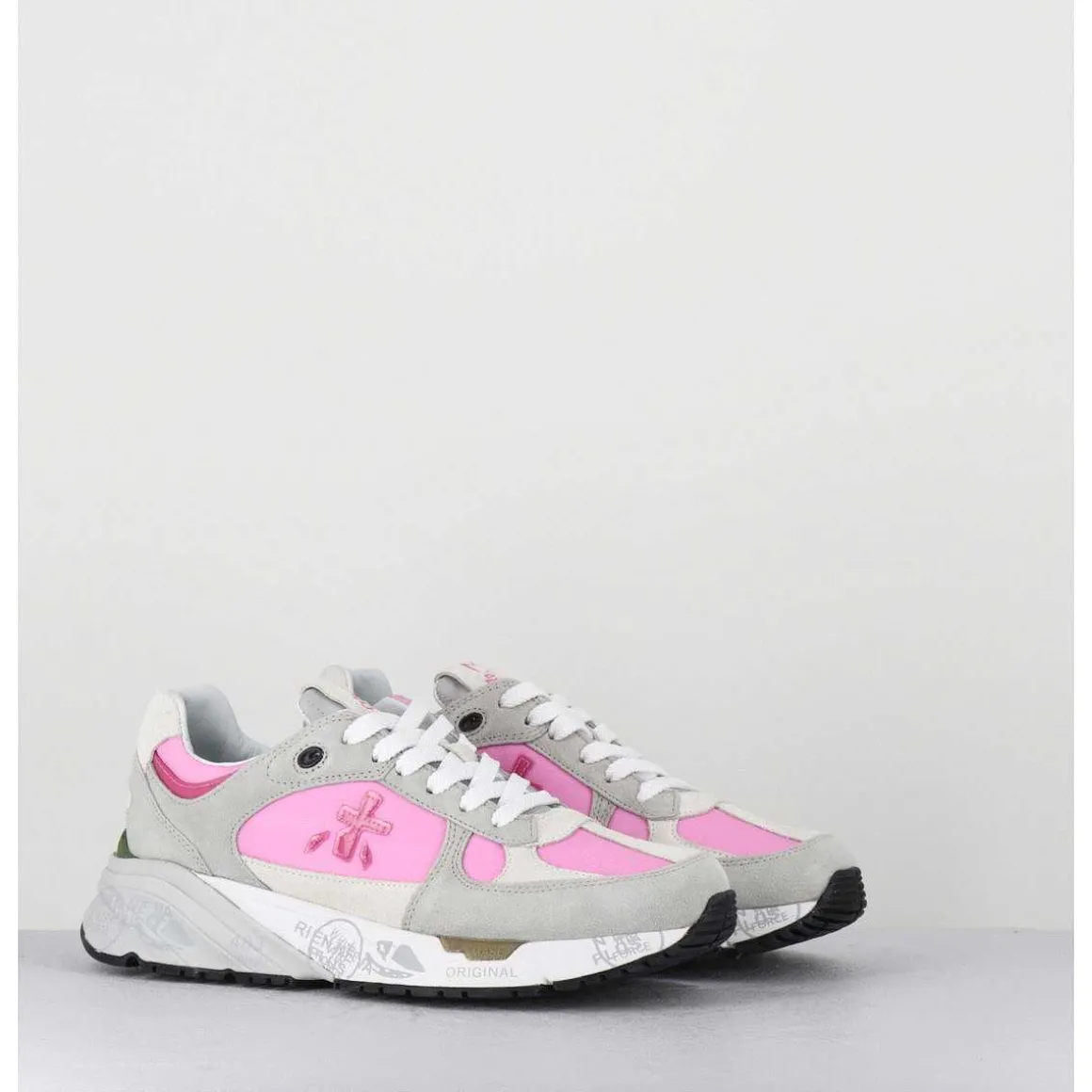 Sneakers 90S En Toile Rose Semelle Epaisse - Mased 6254
