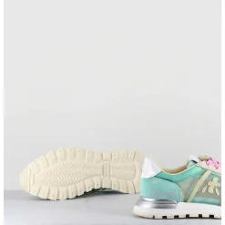 Sneakers Semelle Epaisse Toile Mesh Verte - Johnlowd 6218