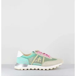 Sneakers Semelle Epaisse Toile Mesh Verte - Johnlowd 6218