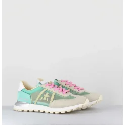 Sneakers Semelle Epaisse Toile Mesh Verte - Johnlowd 6218