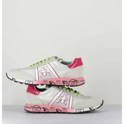 Sneakers Toile Blanche & Detail Rose - Lucyd 5961
