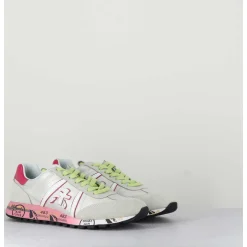 Sneakers Toile Blanche & Detail Rose - Lucyd 5961
