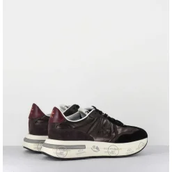 Sneakers Ultra Legere Cuir & Toile Marron - Cassie 6472