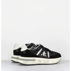Sneakers Ultra Legere Cuir & Toile Nylon Noir - Cassie 6471