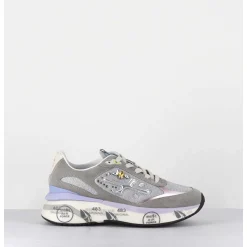 Sneakers Ultra Light Daim / Toile Gris & Bijoux - Moerund 6440