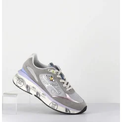 Sneakers Ultra Light Daim / Toile Gris & Bijoux - Moerund 6440