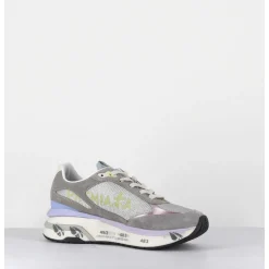 Sneakers Ultra Light Daim / Toile Gris & Bijoux - Moerund 6440