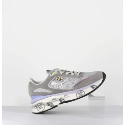 Sneakers Ultra Light Daim / Toile Gris & Bijoux - Moerund 6440