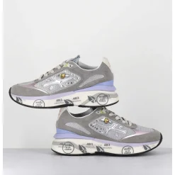 Sneakers Ultra Light Daim / Toile Gris & Bijoux - Moerund 6440