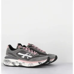 Sneakers Ultra Light Daim & Toile Gris / Rose - Moerund 6441