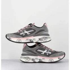 Sneakers Ultra Light Daim & Toile Gris / Rose - Moerund 6441