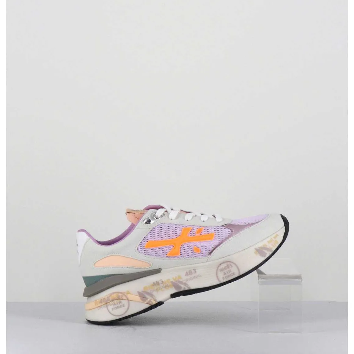 Sneakers Ultra Light Lilas & Gris Semelle Epaisse - Moerund 6337