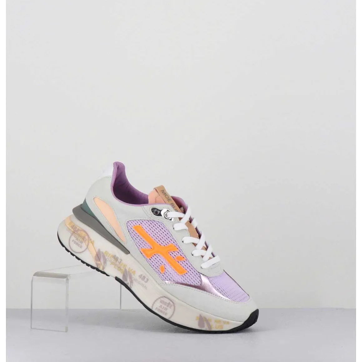 Sneakers Ultra Light Lilas & Gris Semelle Epaisse - Moerund 6337