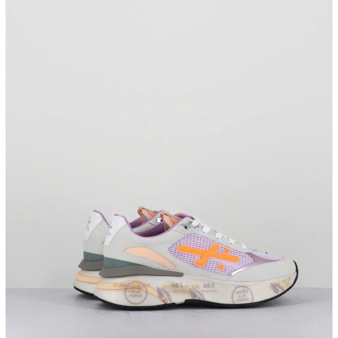Sneakers Ultra Light Lilas & Gris Semelle Epaisse - Moerund 6337